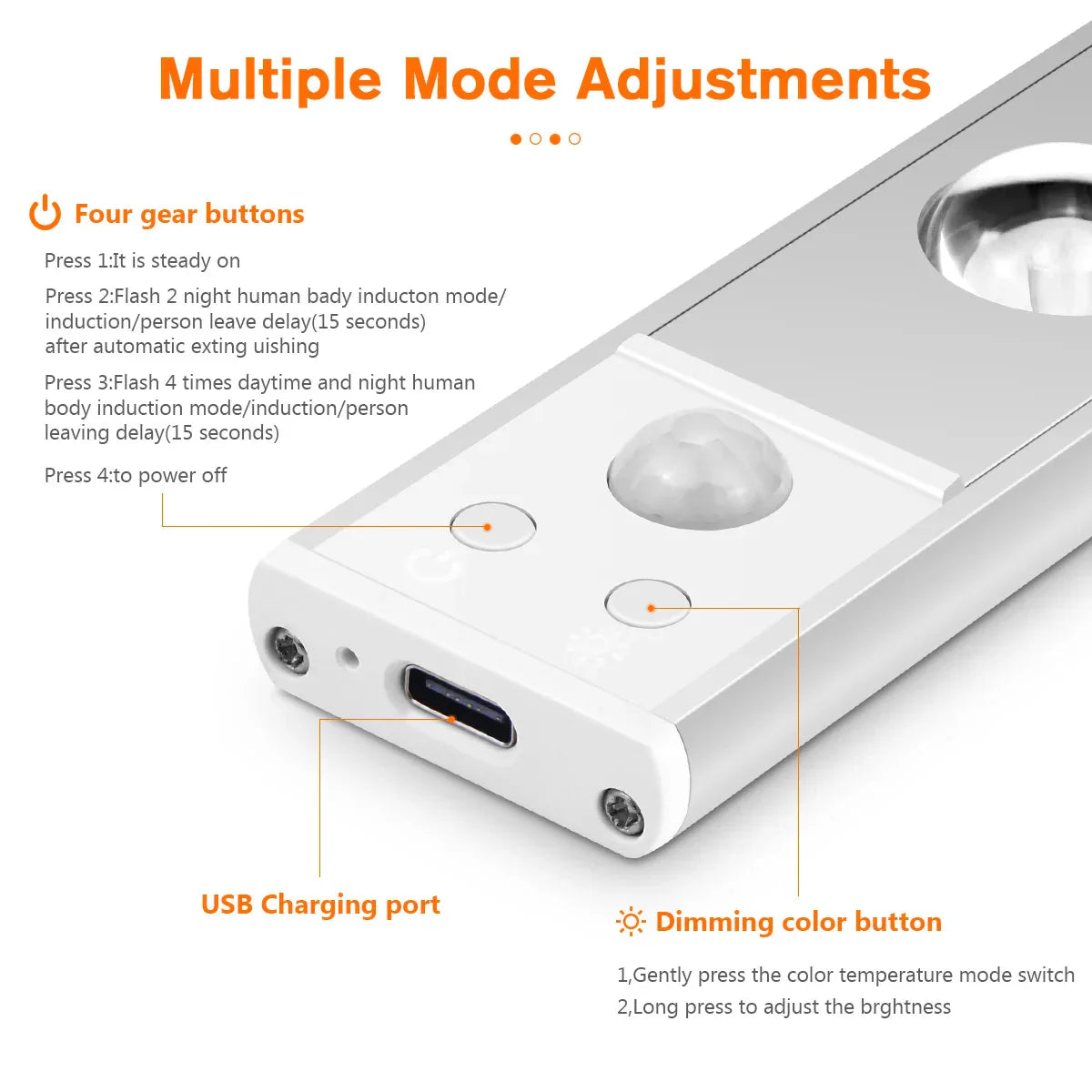 Rechargeable LED Under Cabinet Motion Sensor Light