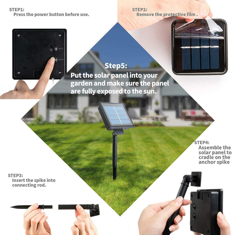 100 LED Waterproof Solar String Lights with 8 Lighting Modes