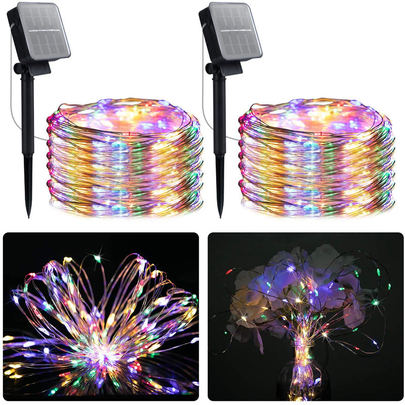100 LED Waterproof Solar String Lights with 8 Lighting Modes