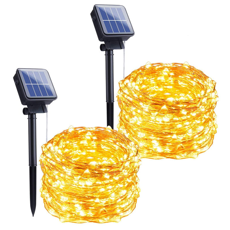 100 LED Waterproof Solar String Lights with 8 Lighting Modes