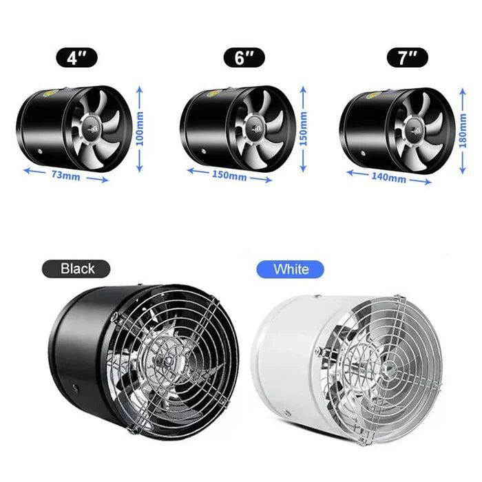 Quiet Metal Exhaust Fan for Kitchen, Bathroom, and Office