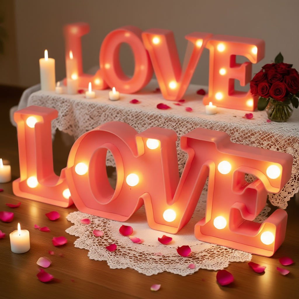 Letter Glowing Decorative Lamp for Romantic Ambiance