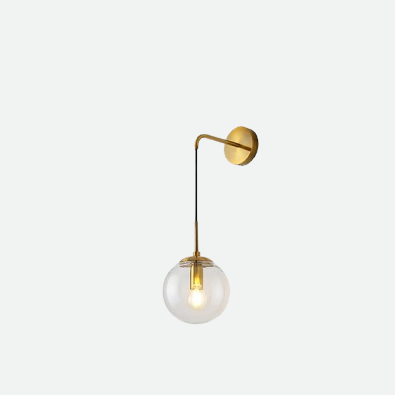 Stella Contemporary Hanging Wall Light - Brass and Glass