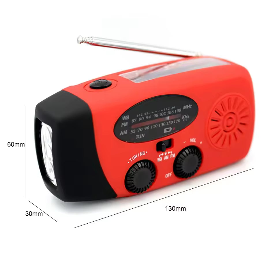 3-in-1 Emergency Radio with Flashlight and Power Bank