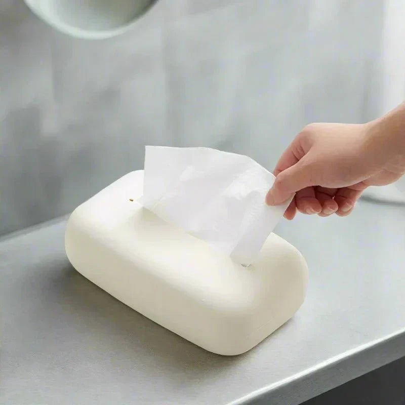 Light Beige Silicone Tissue Box Cover