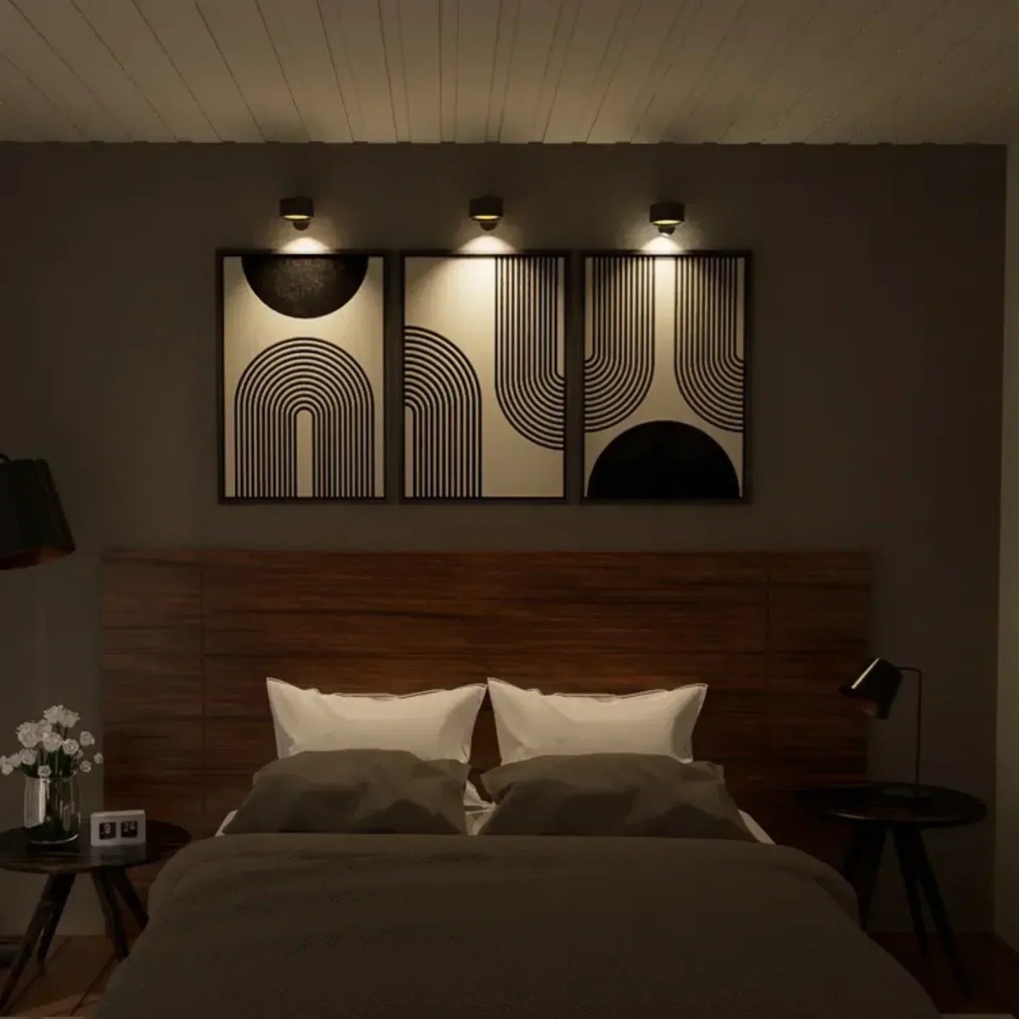 Wireless Dimmable Rechargeable Wall Lamp with 360° Rotation