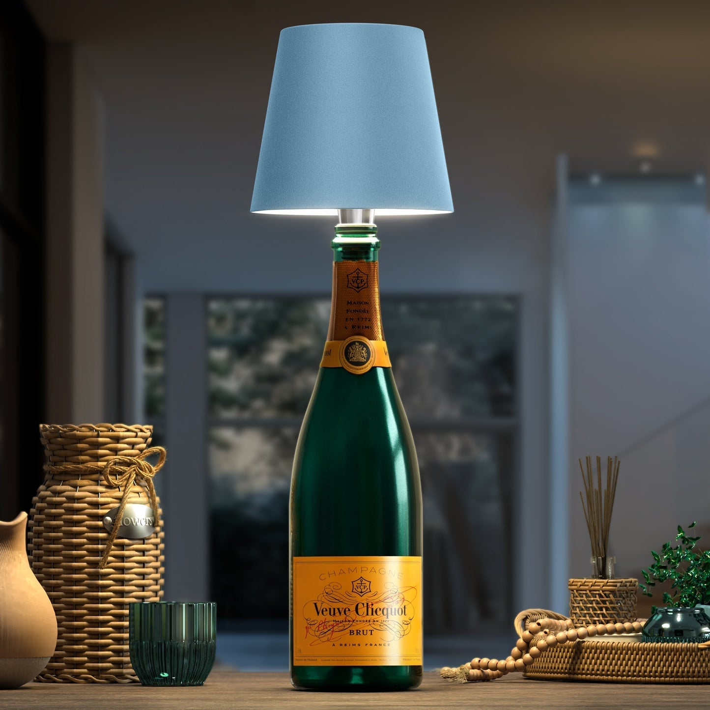 Sustainable LED Bottle Lamp with Dimmable RGB Colors