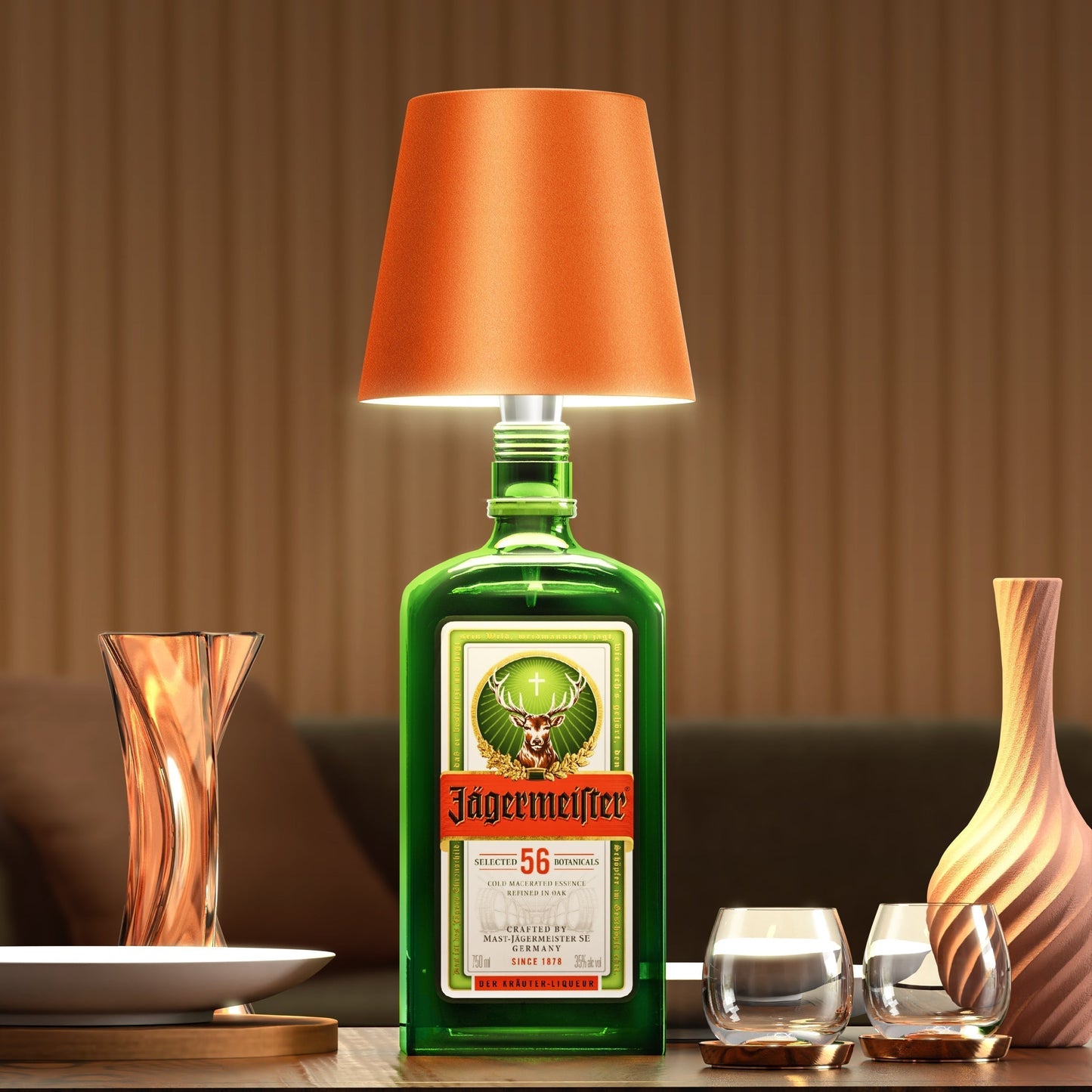 Sustainable LED Bottle Lamp with Dimmable RGB Colors