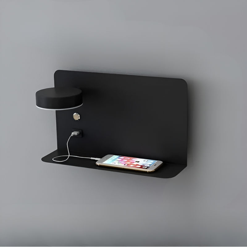 Wall-Mounted Dimmable Shelf Lamp with USB Charging