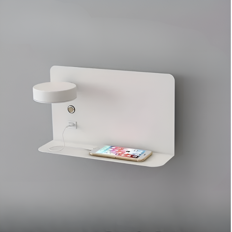 Wall-Mounted Dimmable Shelf Lamp with USB Charging