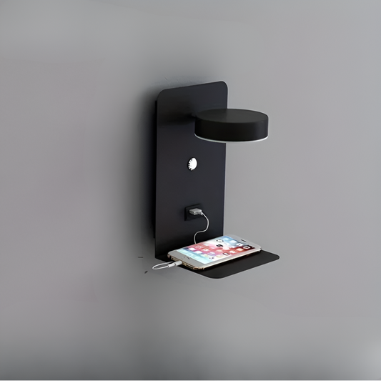 Wall-Mounted Dimmable Shelf Lamp with USB Charging