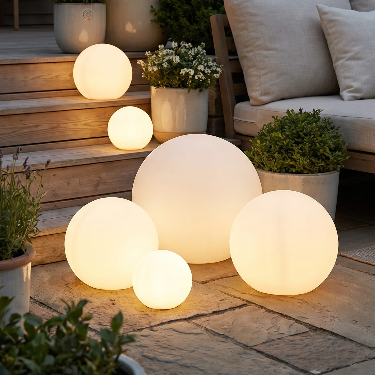 Spherical LED Garden Light with Remote Control - 16 Color Options