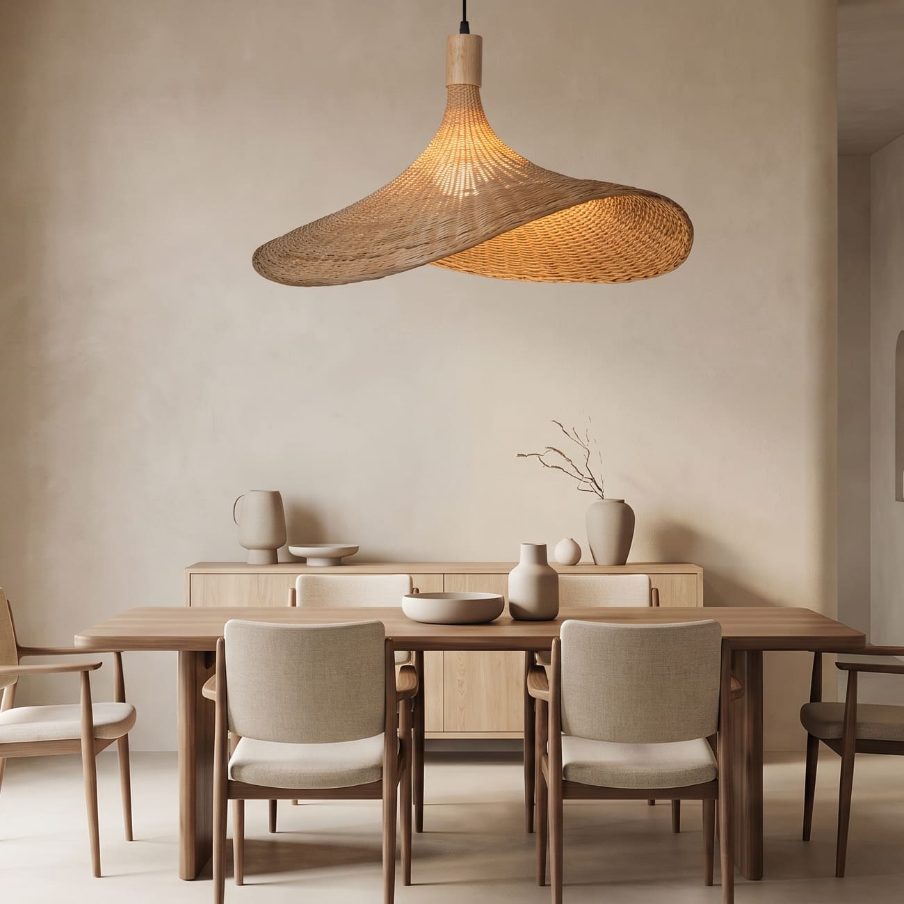 Reed Rattan Pendant Light - Rustic Natural Charm