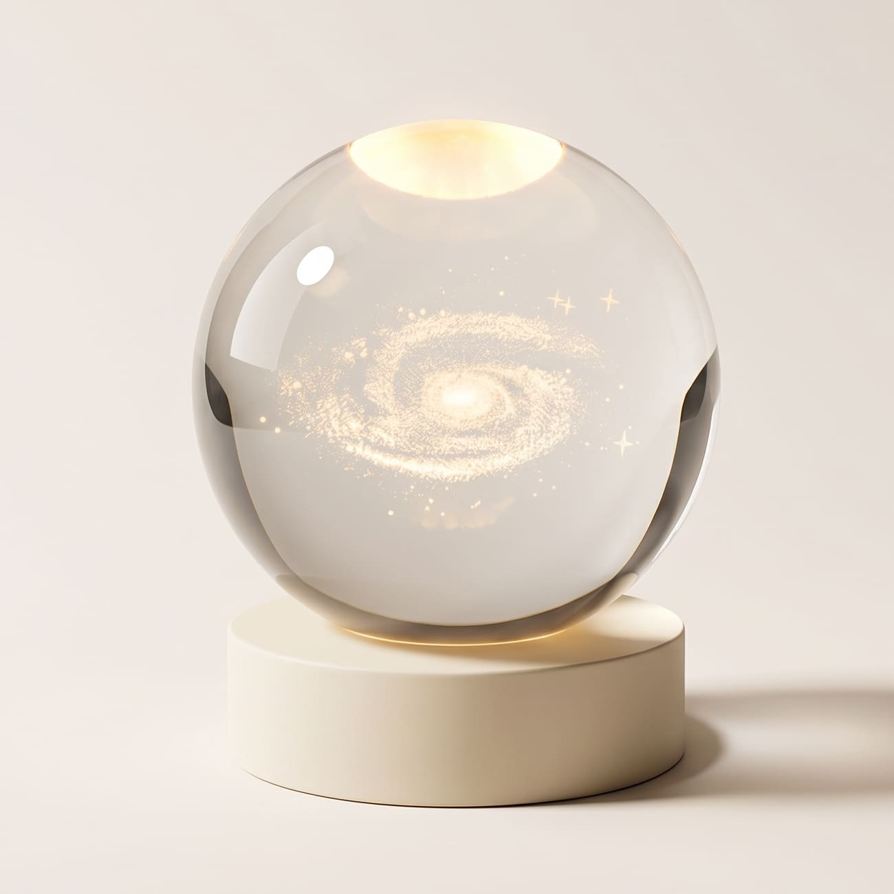 3D Engraved Crystal Sphere Night Light