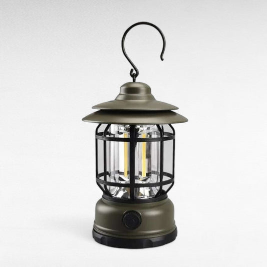 Rechargeable Vintage Camping Lantern with Dimmable LED