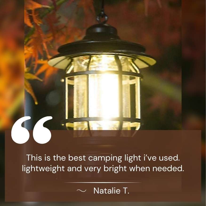 Rechargeable Vintage-Style LED Camping Lantern with Dimmable Light