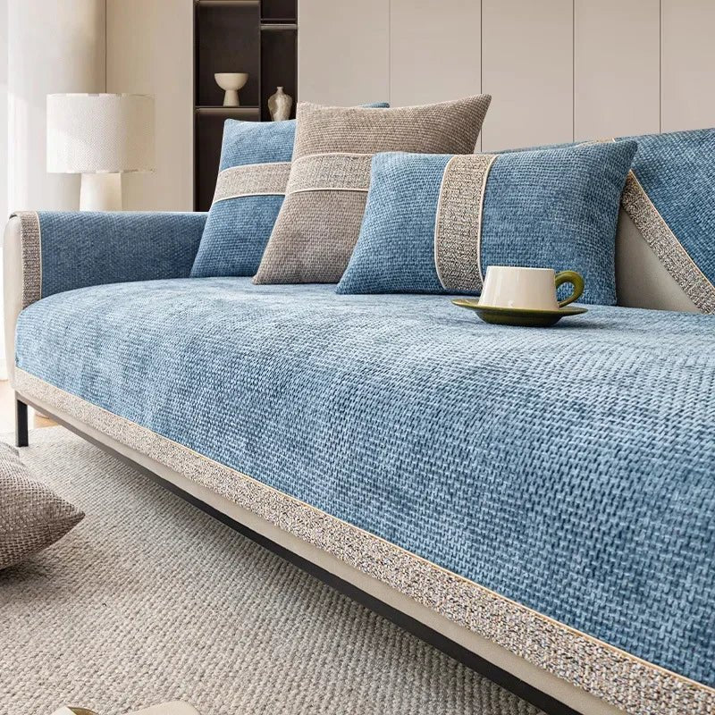 Linen-Style Sofa Cover for Pet and Stain Protection