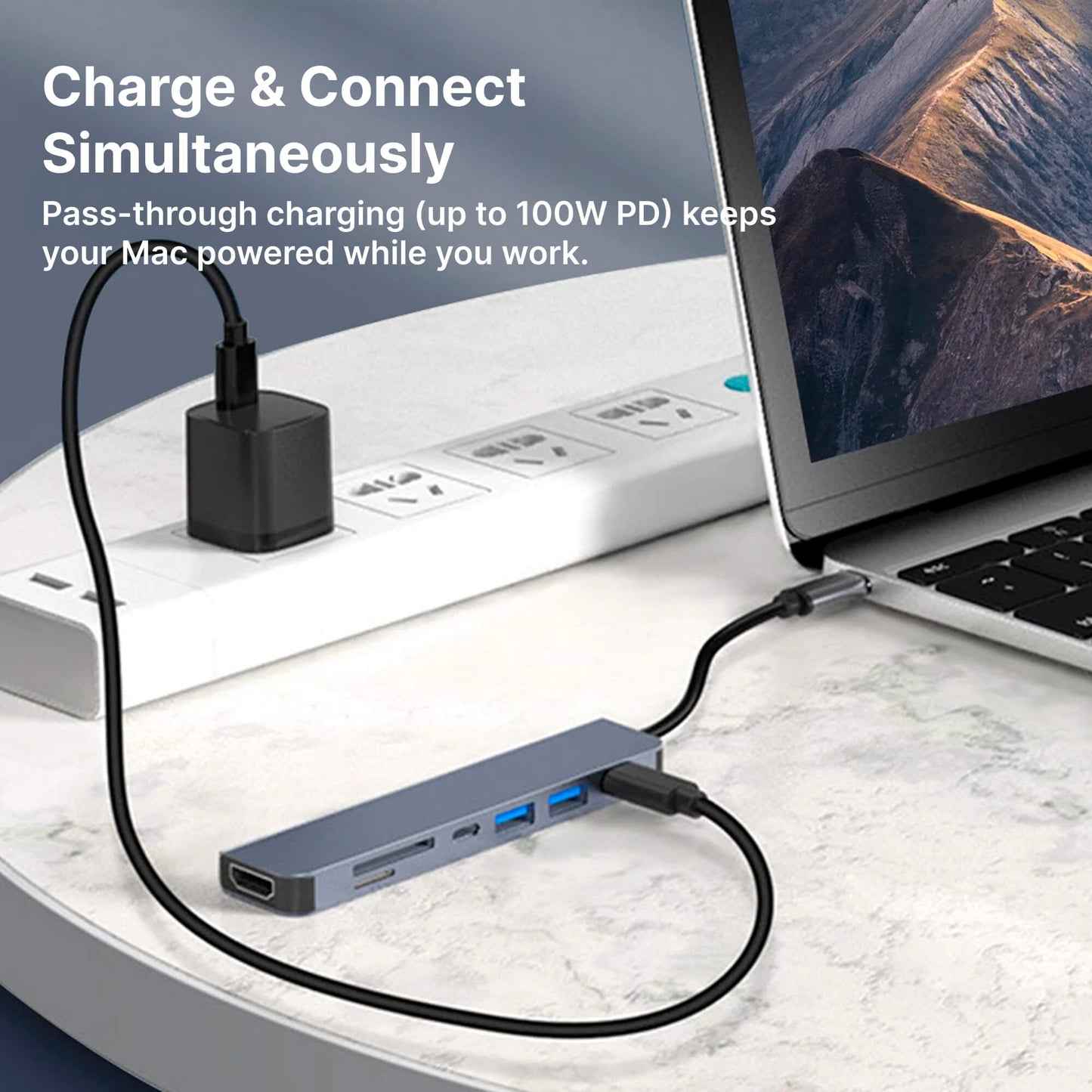 7-in-1 USB-C Hub with 4K HDMI and Fast Charging