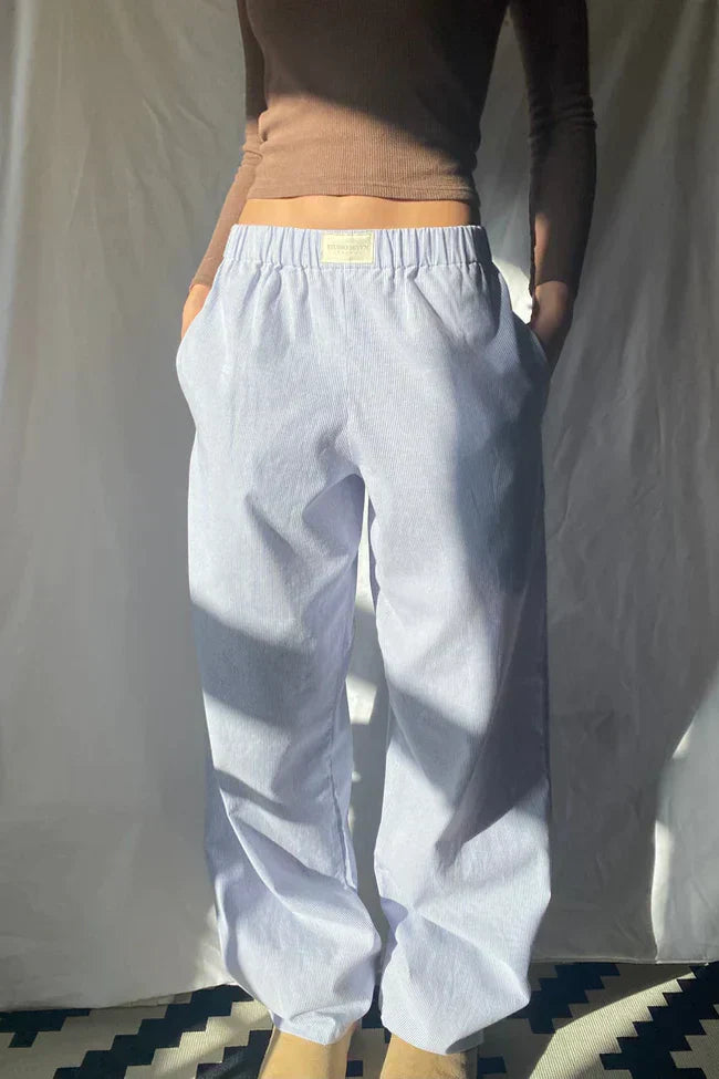 Elegant Loose Fit Women's Pants with Elastic Waist