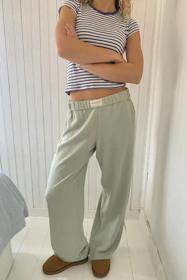 Elegant Loose Fit Women's Pants with Elastic Waist