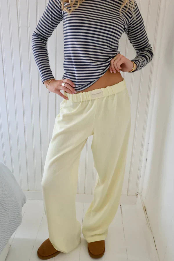 Elegant Loose Fit Women's Pants with Elastic Waist