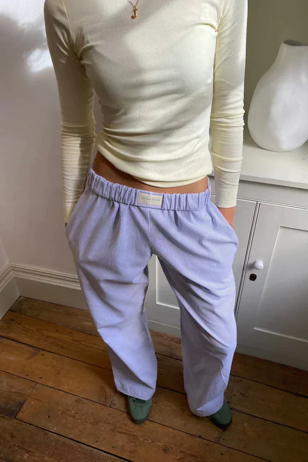 Elegant Loose Fit Women's Pants with Elastic Waist