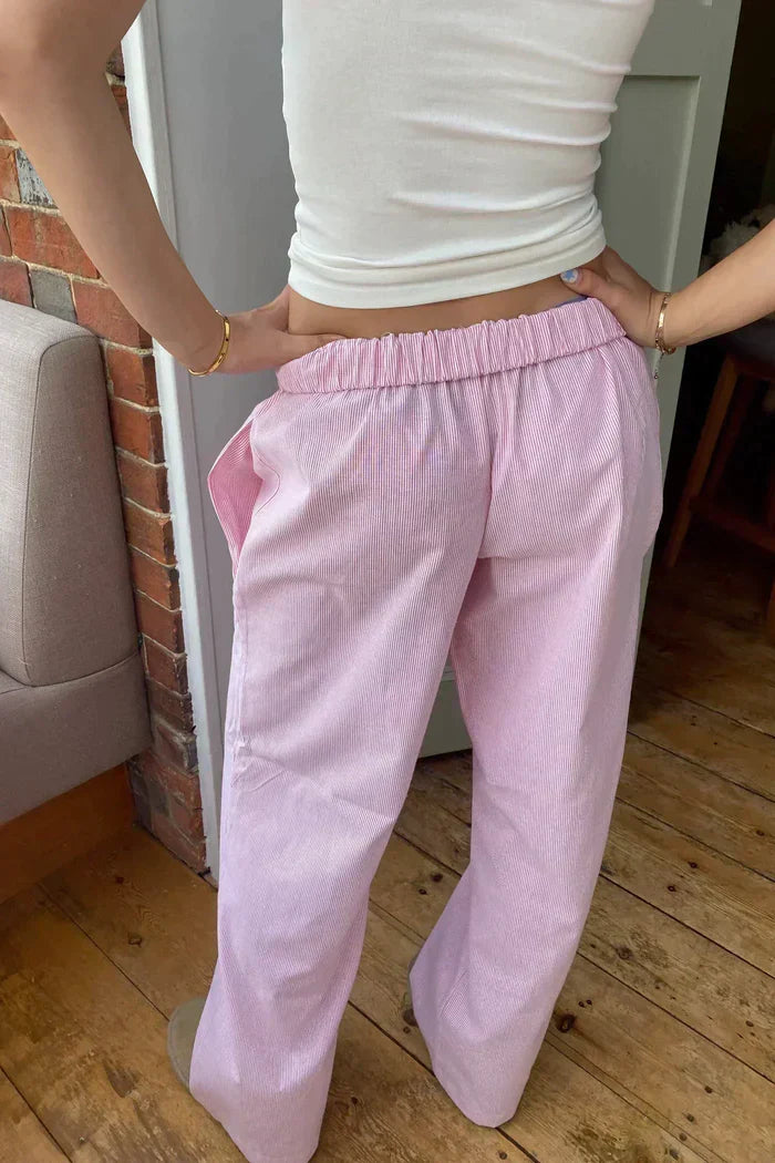Elegant Loose Fit Women's Pants with Elastic Waist
