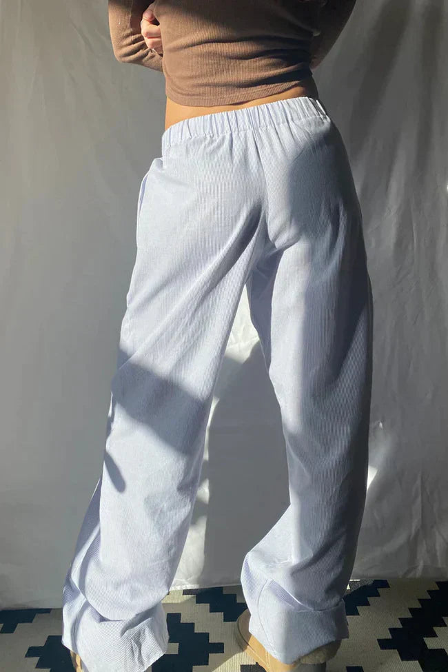 Elegant Loose Fit Women's Pants with Elastic Waist