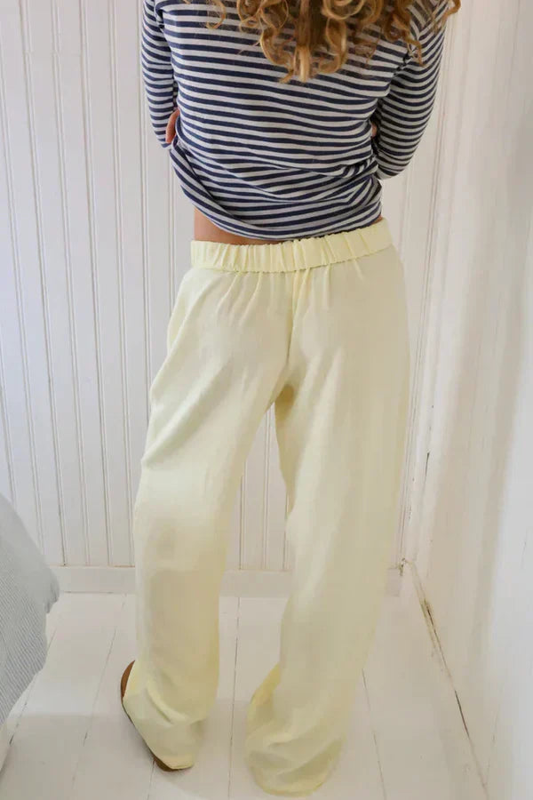 Elegant Loose Fit Women's Pants with Elastic Waist
