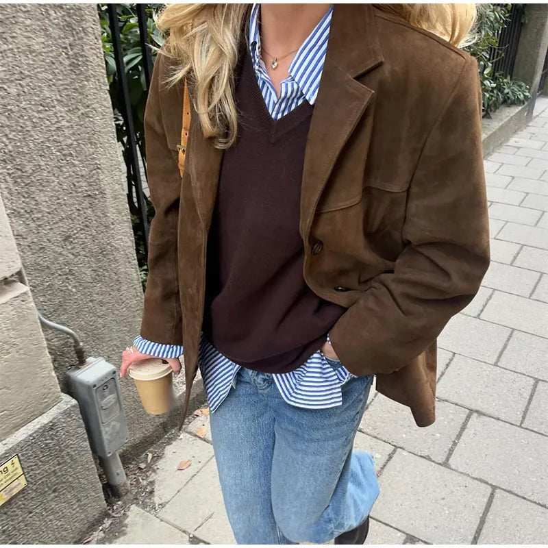 Fitted Suede Jacket for Men - Soft and Elegant