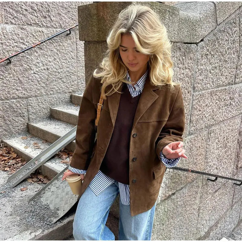 Fitted Suede Jacket for Men - Soft and Elegant