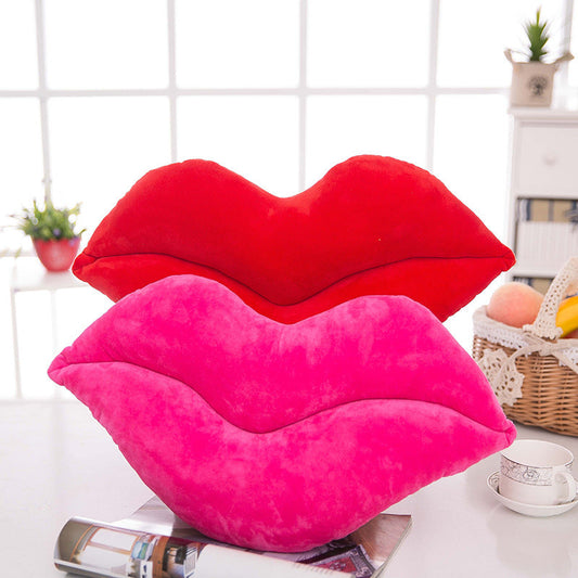 Plush Lip-Shaped Pillow for Y2K Decor