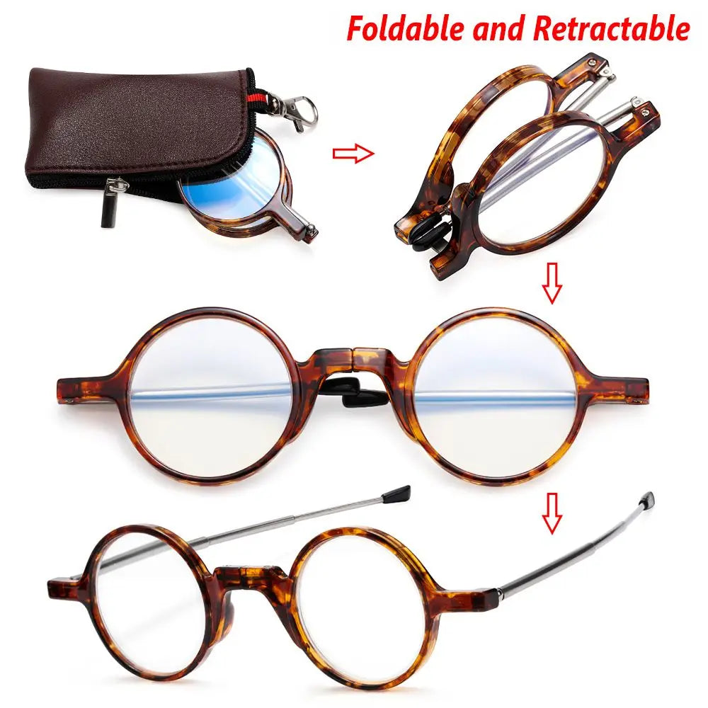 Foldable Reading Glasses with Keyring Case - Lightweight and Stylish