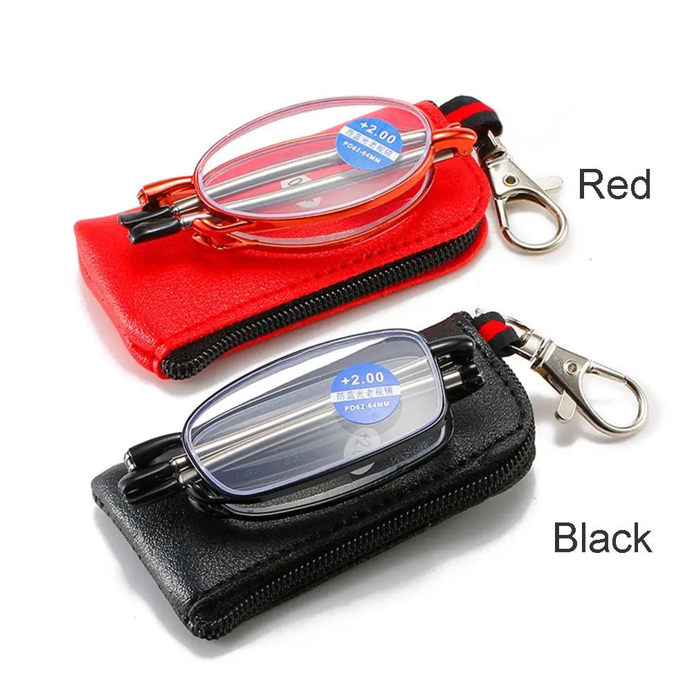Foldable Reading Glasses with Keyring Case - Lightweight and Stylish