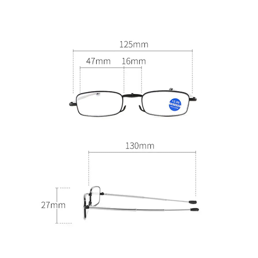 Foldable Reading Glasses with Keyring Case - Lightweight and Stylish