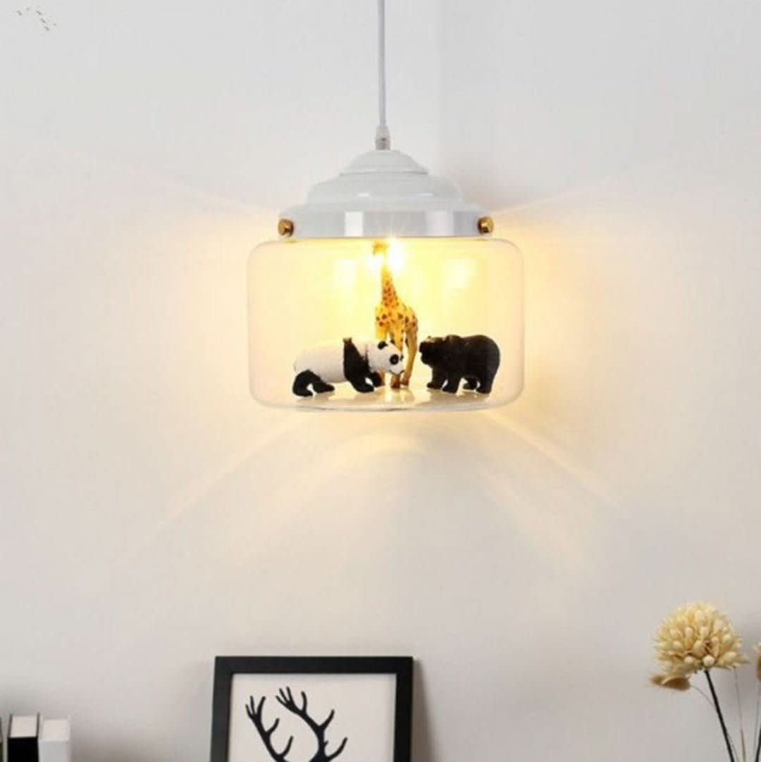 Animal Design Glass Pendant Lamp