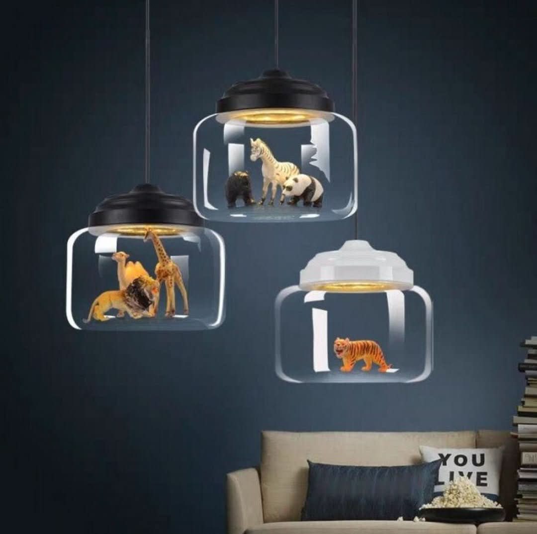 Animal Design Glass Pendant Lamp