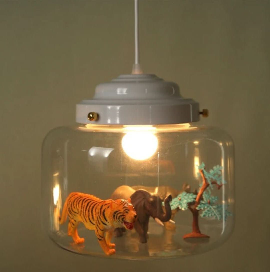 Animal Design Glass Pendant Lamp