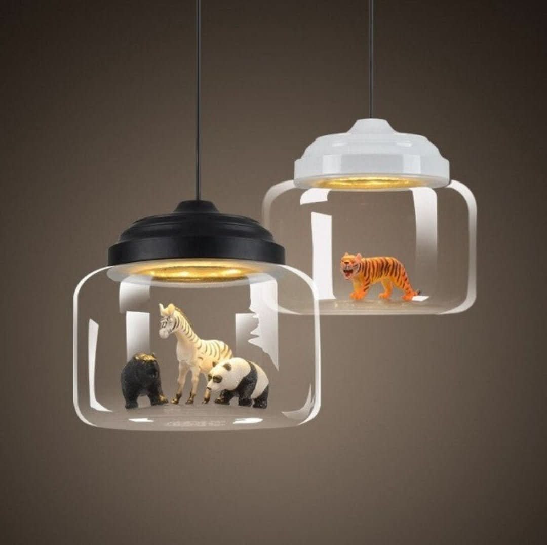 Animal Design Glass Pendant Lamp