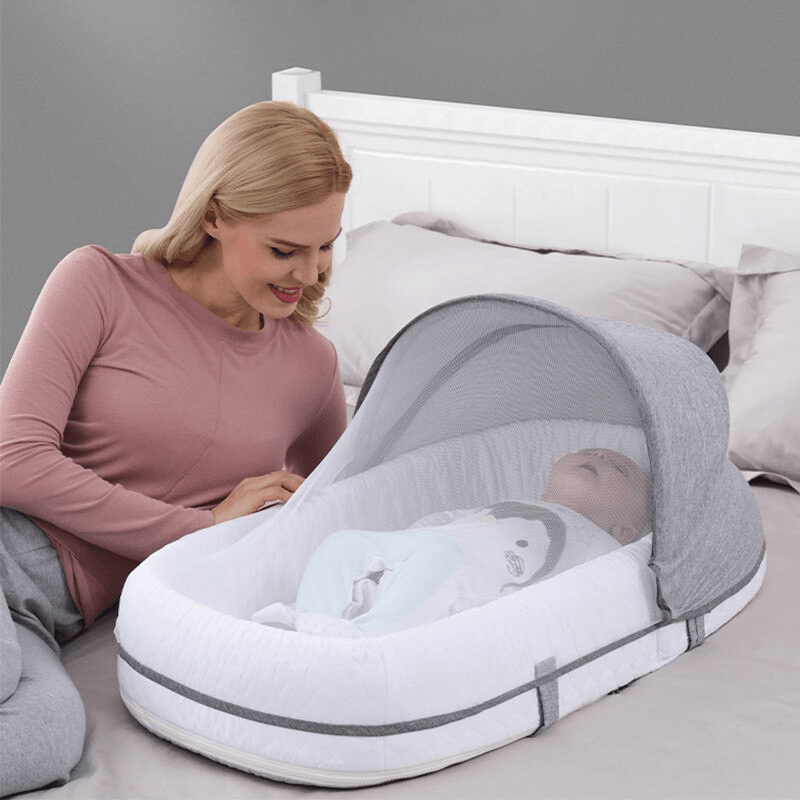 Foldable Baby Crib with Mosquito Netting for Safe Travel