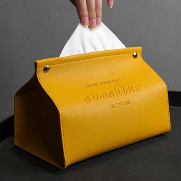 Faux Leather Tissue Box Dispenser in Multiple Colors