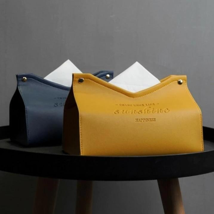 Faux Leather Tissue Box Dispenser in Multiple Colors