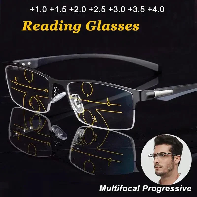 Progressive Photochromic Reading Glasses with Blue Light Filter