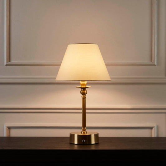 Rechargeable Ornate LED Wireless Lamp - Brass