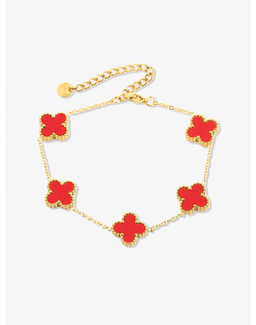 Five-Leaf Clover Bracelet | Silver Adjustable Good Luck Charm