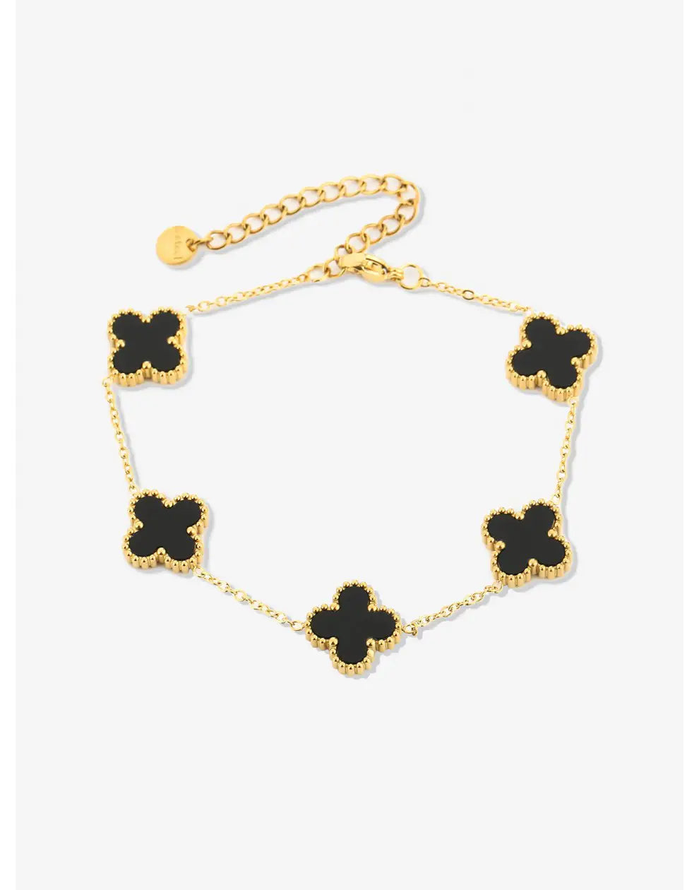 Five-Leaf Clover Bracelet | Silver Adjustable Good Luck Charm