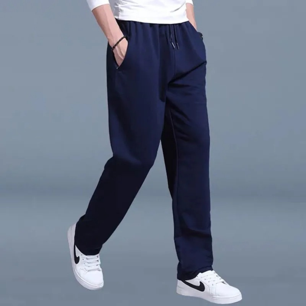 Soft Men's Jogging Pants with Adjustable Waistband and Pockets