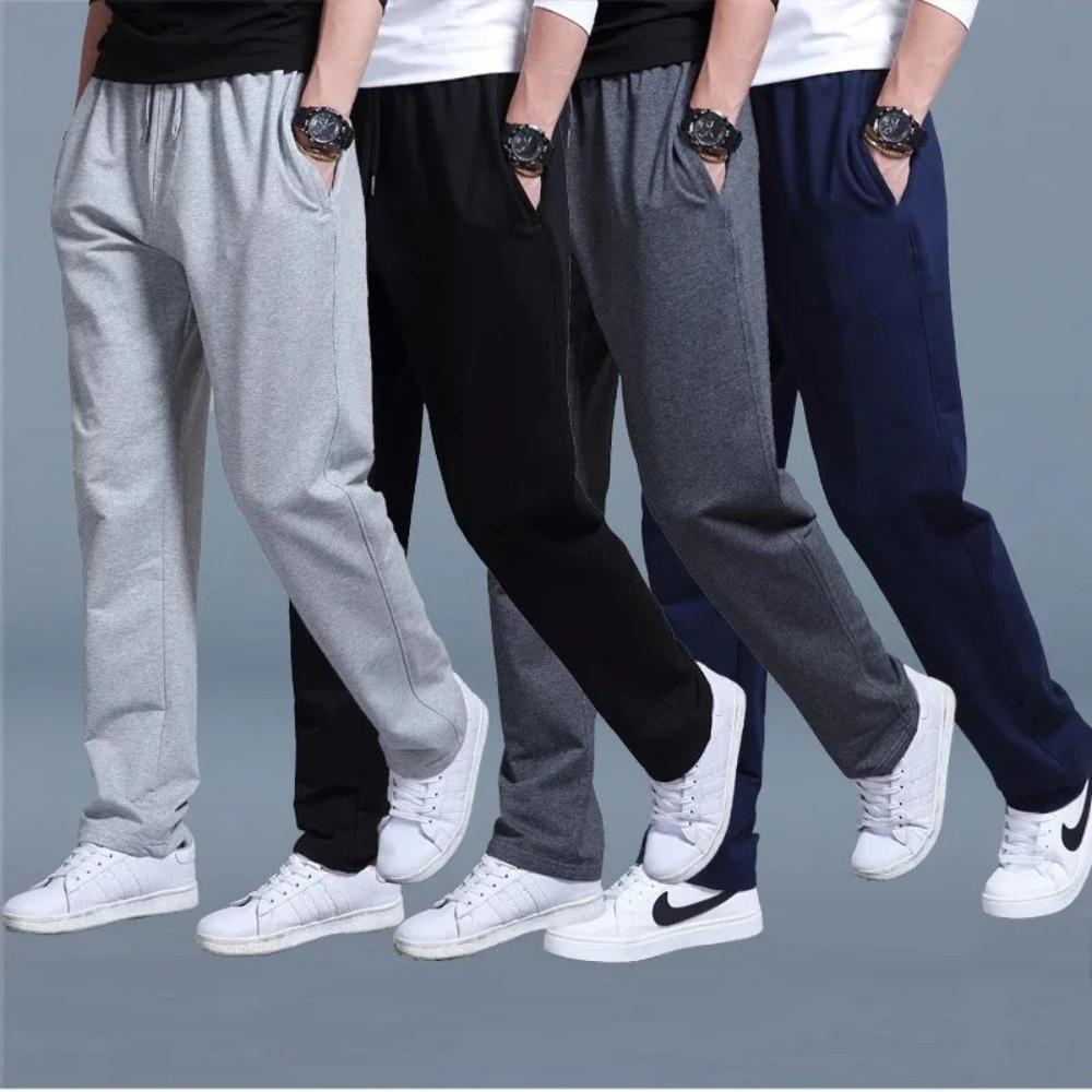 Soft Men's Jogging Pants with Adjustable Waistband and Pockets