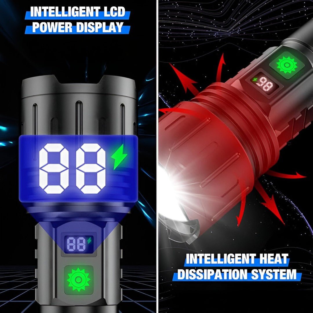 100,000 Lumen Rechargeable LED Tactical Flashlight with Power Bank