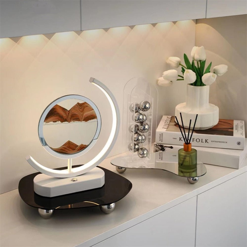 3D LED Flowing Sand Art Table Lamp with USB Charging